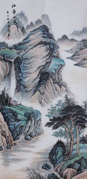 李占荣 国画《江亭山色》（入展）.jpg